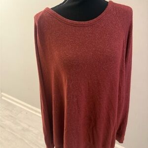 Buffalo David Bitton Women's Red Heathered Long Sleeve Sweater